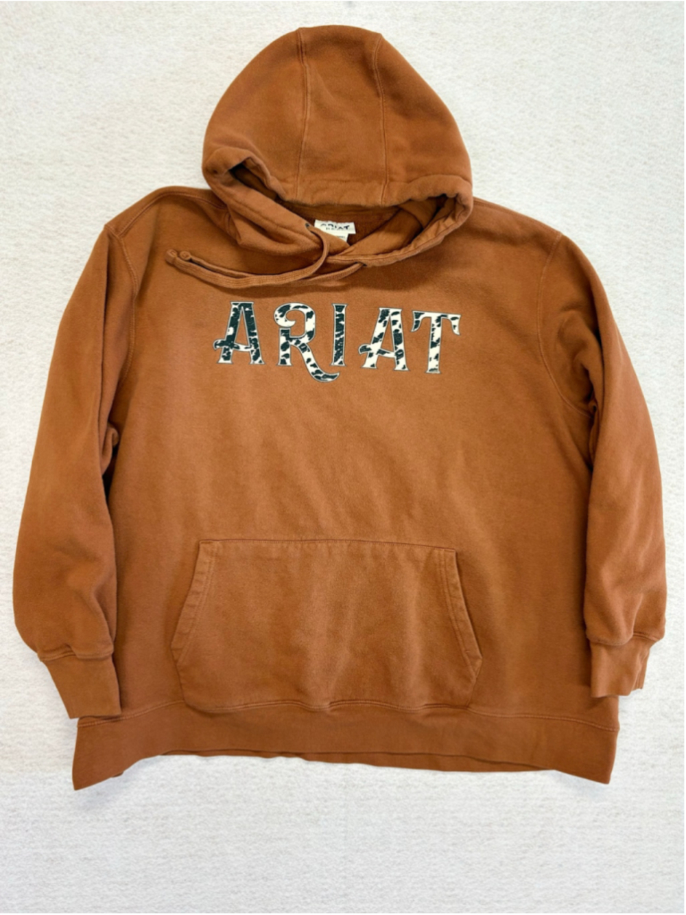 Ariat R.E.A.L. Cow Hyde Hoodie Women 3X Glazed Ginger Cow Print Western